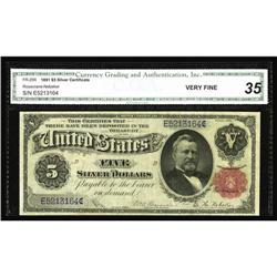 Fr. 266 $5 1891 Silver Certificate CGA Very Fine 35. Th Fr. 266 $5 1891 Silver Certificate CGA Very 