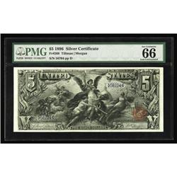 Fr. 268 $5 1896 Silver PMG Gem Uncirculated 66 Fr. 268 $5 1896 Silver Certificate PMG Gem Uncirculat
