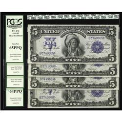 Fr. 272 $5 1899 Silver Certificate Cut Sheet of Four. P Fr. 272 $5 1899 Silver Certificate Cut Sheet