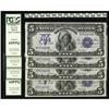 Image 1 : Fr. 272 $5 1899 Silver Certificate Cut Sheet of Four. P Fr. 272 $5 1899 Silver Certificate Cut Sheet