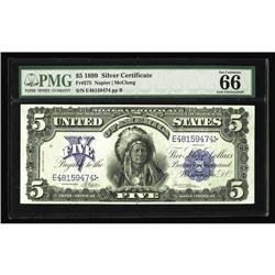 Fr. 275 $5 1899 Silver PMG Gem Uncirculated 66 Fr. 275 $5 1899 Silver Certificate PMG Gem Uncirculat