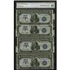 Image 1 : Fr. 279 $5 1899 Silver Cut Sheet of Four CGA Gem 65-6 Fr. 279 $5 1899 Silver Certificate Cut Sheet o