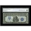 Image 5 : Fr. 279 $5 1899 Silver Cut Sheet of Four CGA Gem 65-6 Fr. 279 $5 1899 Silver Certificate Cut Sheet o