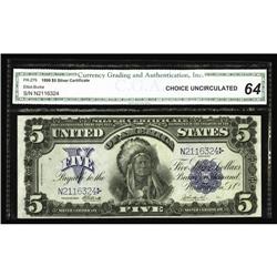 Fr. 279 $5 1899 Silver Certificate CGA Choice Uncircula Fr. 279 $5 1899 Silver Certificate CGA Choic
