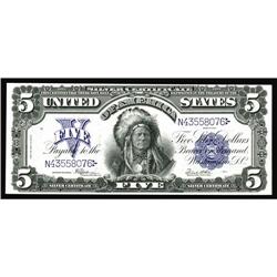 Fr. 281 $5 1899 Silver Certificate Choice About New. Th Fr. 281 $5 1899 Silver Certificate Choice Ab