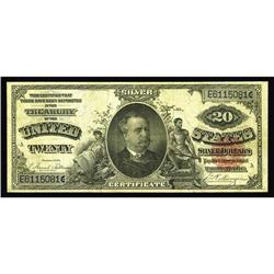 Fr. 318 $20 1891 Silver Certificate Fine+. Crispness st Fr. 318 $20 1891 Silver Certificate Fine+.