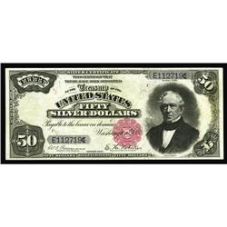Fr. 330 $50 1891 Silver Certificate About New. A major Fr. 330 $50 1891 Silver Certificate About New