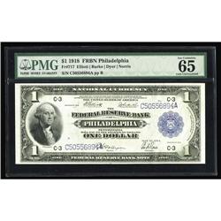 Fr. 717 $1 1918 Federal Reserve Bank Note PMG Gem Uncir Fr. 717 $1 1918 Federal Reserve Bank Note PM