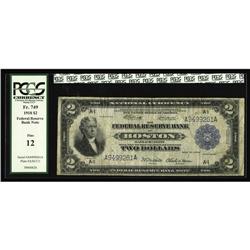 Fr. 749 $2 1918 Federal Reserve Bank Note PCGS Fine 12. Fr. 749 $2 1918 Federal Reserve Bank Note PC