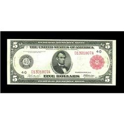 Fr. 835b $5 1914 Red Seal Federal Reserve Note Very Fin Fr. 835b $5 1914 Red Seal Federal Reserve No