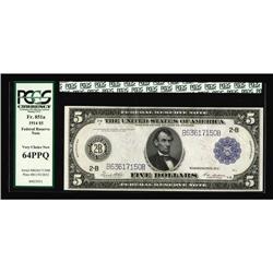 Fr. 851a $5 1914 Federal Reserve Note PCGS Very Choice Fr. 851a $5 1914 Federal Reserve Note PCGS Ve