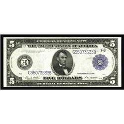 Fr. 871b $5 1914 Federal Reserve Note Extremely Fine. T Fr. 871b $5 1914 Federal Reserve Note Extrem