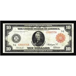 Fr. 898a $10 1914 Red Seal Federal Reserve Note Fine. Fr. 898a $10 1914 Red Seal Federal Reserve Not