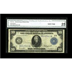 Fr. 911b $10 1914 Federal Reserve Note CGA Very Fine 25 Fr. 911b $10 1914 Federal Reserve Note CGA V