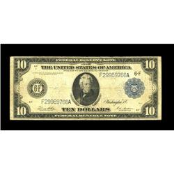 Fr. 927b $10 1914 Federal Reserve Note Fine.This note e Fr. 927b $10 1914 Federal Reserve Note Fine.
