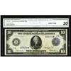 Image 1 : Fr. 928 $10 1914 Federal Reserve Star Note CGA VF20 Fr. 928* $10 1914 Federal Reserve Star Note CGA 
