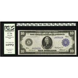 Fr. 940 $10 1914 Federal Reserve Note PCGS Very Choice Fr. 940 $10 1914 Federal Reserve Note PCGS Ve
