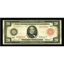 Fr. 955b $20 1914 Red Seal Federal Reserve Note Very Go Fr. 955b $20 1914 Red Seal Federal Reserve N
