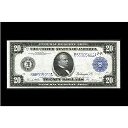 Fr. 971b $20 1914 Federal Reserve Note About New. A bri Fr. 971b $20 1914 Federal Reserve Note About