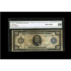 Fr. 1011a* $20 1914 Federal Reserve Star Note CGA Very Fr. 1011a* $20 1914 Federal Reserve Note Star