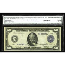Fr. 1028 $50 1914 Federal Reserve Note CGA Very Fine . Fr. 1028 $50 1914 Federal Reserve Note CGA Ve