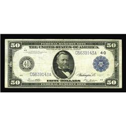 Fr. 1039b $50 1914 Federal Reserve Note Very Fine. This Fr. 1039b $50 1914 Federal Reserve Note Very