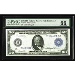 Fr. 1043 $50 1914 Federal Reserve Note PMG Gem Uncircul Fr. 1043 $50 1914 Federal Reserve Note PMG G