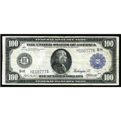 Fr. 1112 $100 1914 Federal Reserve Note Very Fine. This Fr. 1112 $100 1914 Federal Reserve Note Very