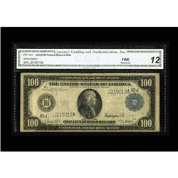 Fr. 1123 $100 1914 FRN CGA Fine 12, Restored. Fr. 1123 $100 1914 Federal Reserve Note CGA Fine 12, R