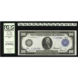 Fr. 1128 $100 1914 Federal Reserve Note PCGS Superb Gem Fr. 1128 $100 1914 Federal Reserve Note PCGS