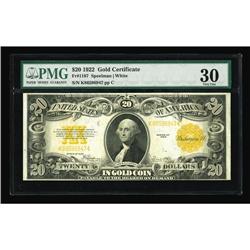 Fr. 1187 $20 1922 Gold Certificate PMG Very Fine 30. Fr. 1187 $20 1922 Gold Certificate PMG Very Fin