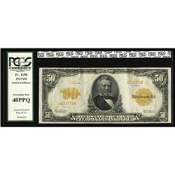 Fr. 1198 $50 1913 Gold Certificate PCGS Extremely Fine Fr. 1198 $50 1913 Gold Certificate PCGS Extre