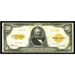 Fr. 1200a $50 1922 Mule Gold Certificate Fine+. This is Fr. 1200a $50 1922 Mule Gold Certificate Fin