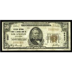 Los Angeles, CA - $50 1929 Ty. 1 Citizens National Trus Los Angeles, CA