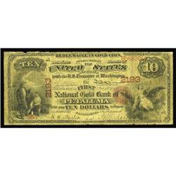 Petaluma, CA - $10 Original National Gold Bank Note Fr. Petaluma, CA