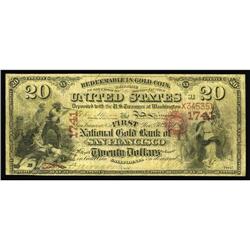 San Francisco, CA - $20 Original National Gold Bank Not San Francisco, CA