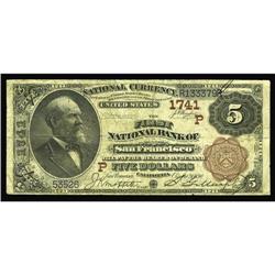 San Francisco, CA - $5 1882 Brown Back Fr. 471 First Na San Francisco, CA