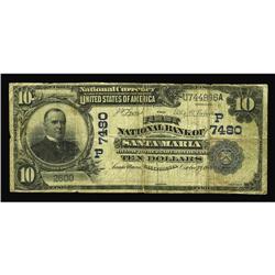 Santa Maria, CA - $10 1902 Date Back Fr. 616 The First Santa Maria, CA