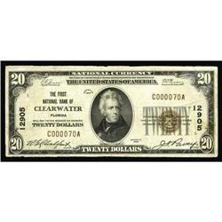 Clearwater, FL - $20 1929 Ty. 1 The First NB Ch. # 1290 Clearwater, FL