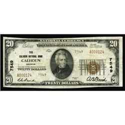 Calhoun, GA - $20 1929 Ty. 2 The Calhoun NB Ch. # 7549T Calhoun, GA