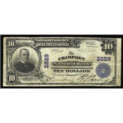 Champaign, IL - $10 1902 Plain Back Fr. 624 The Champai Champaign, IL