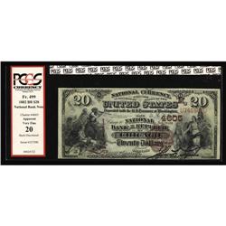 Chicago, IL - $20 1882 Brown Back Fr. 499 The NB of the Chicago, IL