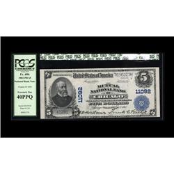 Chicago, IL - $5 1902 Plain Back Fr. 606 The Mutual NB Chicago, IL