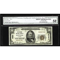 Danville, IL - $50 1929 Ty. 1 The Second NB Danville, IL