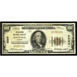 Danville, IL - $100 1929 Ty. 1 The Second NB Ch. # 2584 Danville, IL