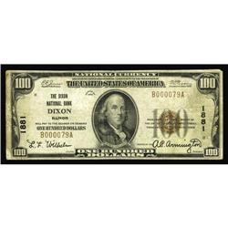 Dixon, IL - $100 1929 Ty. 1 The Dixon NB Ch. # 1881The Dixon, IL
