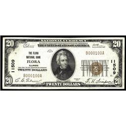 Flora, IL - $20 1929 Ty. 1 The Flora NB Ch. # 11509Whil Flora, IL