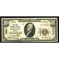 Palestine, IL - $10 1929 Ty. 1 The First NB Ch. # 8892T Palestine, IL