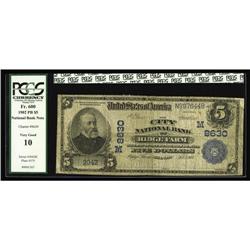 Ridge Farm, IL - $5 1902 Plain Back Fr. 600 The City NB Ridge Farm, IL