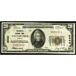 Taylorville, IL - $20 1929 Ty. 1 The Taylorville NB Ch. Taylorville, IL